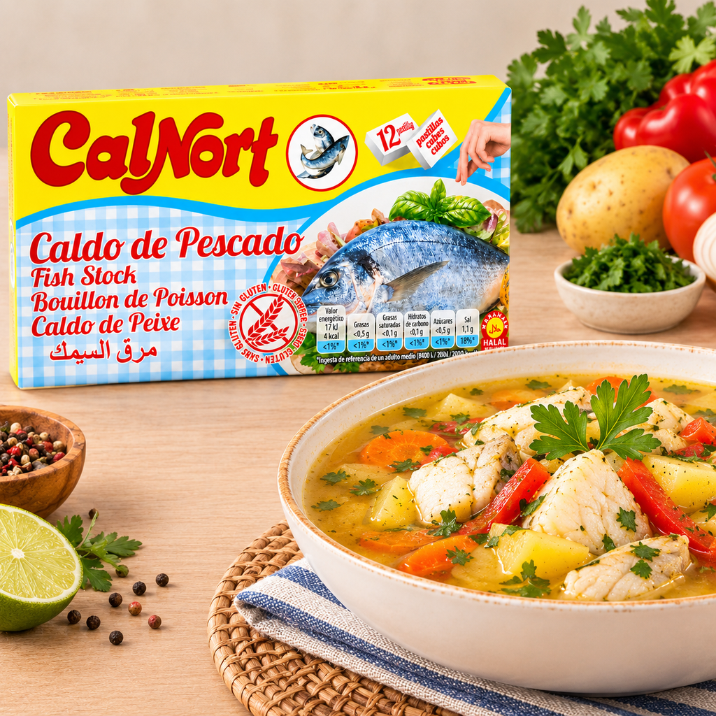 Caldo de Pescado Pastilla 10g Calnort