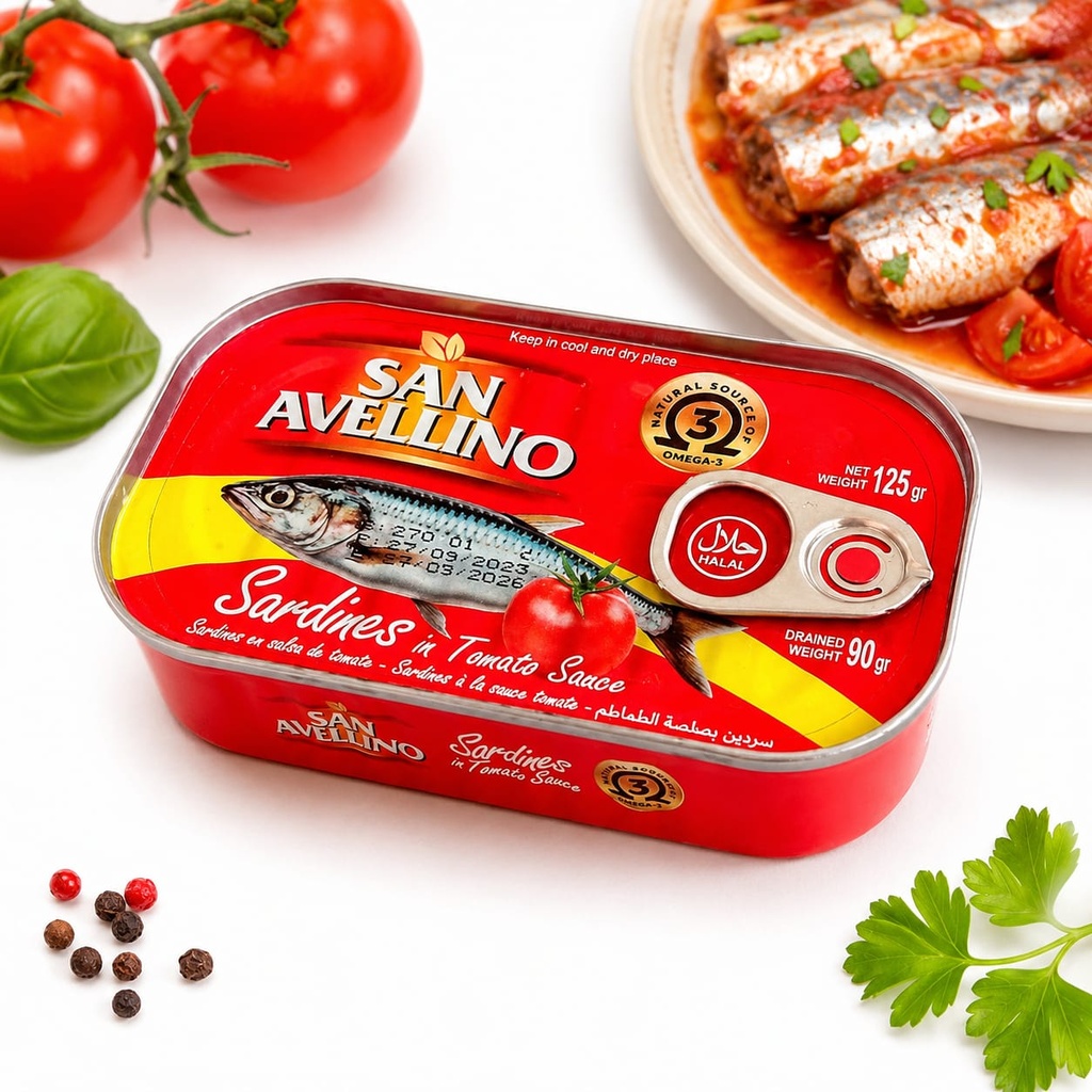 Sardinas en salsa de tomate 125g San Avellino
