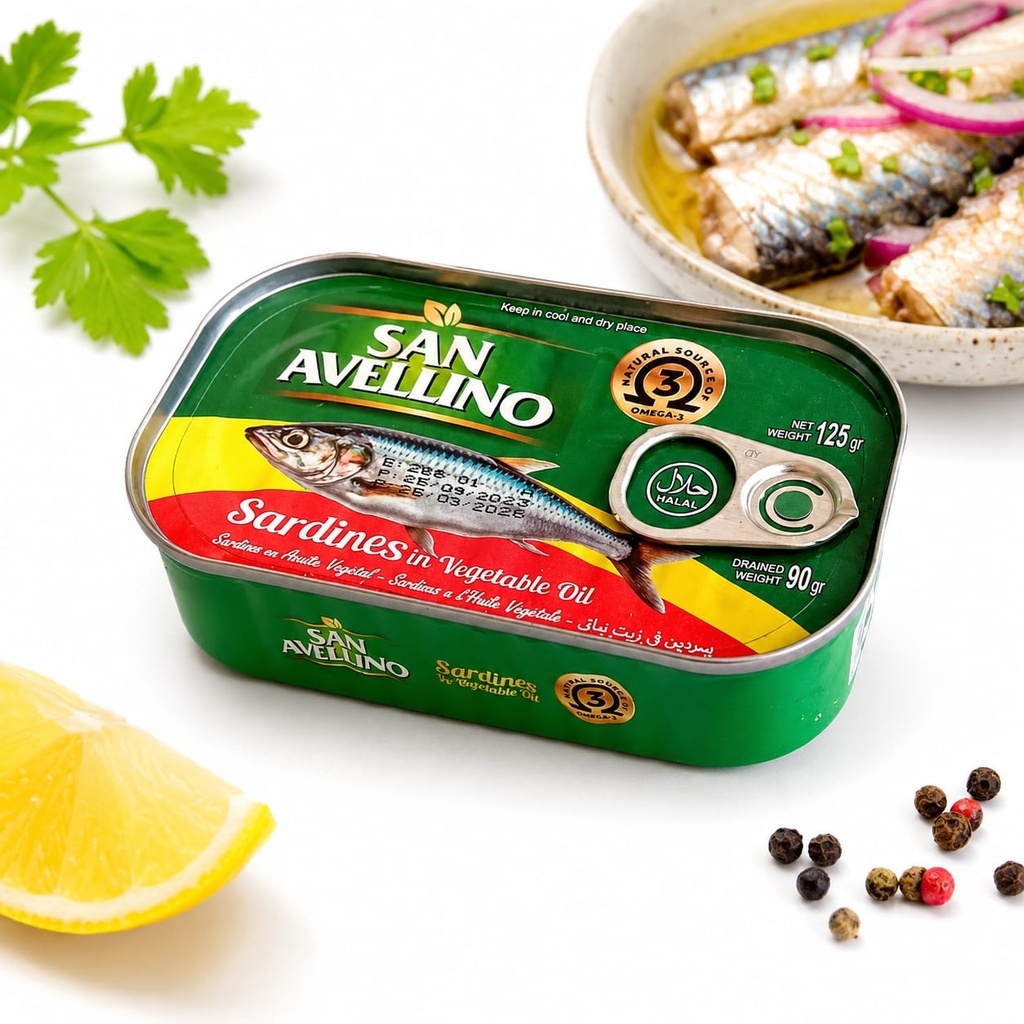 Sardinas en aceite vegetal 125g San Avellino