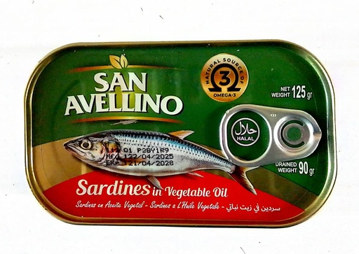 Sardinas en aceite vegetal 125g San Avellino
