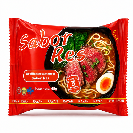 Sopa de Fideos Sabor Carne de Res "Rayan" 65g